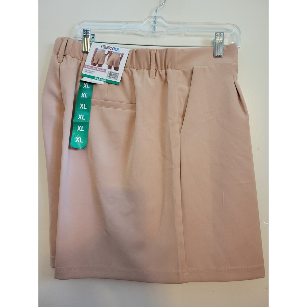 32Degrees Womens Pull On Shorts XL Orange Peach Pleated Elastic Waist NEW 701